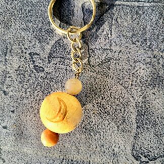 Perles en bois de hêtre lune Pierres naturelles 8mm en pierre de lune Pour orner votre sac ou porter vos clefs